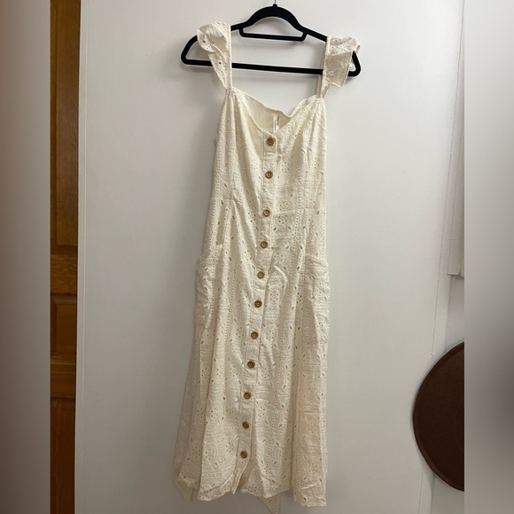 Anthropologie Dresses & Skirts - Nwot Anthropologie cream colored eyelet dress. Size 12